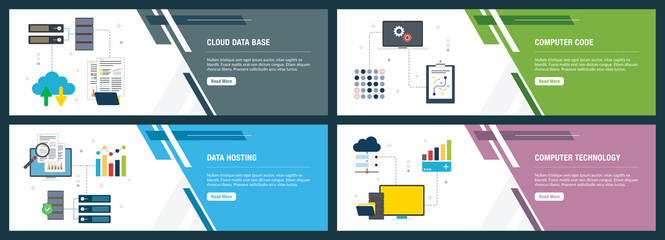Wall Mural - Computer technology, data hosting and computer code.