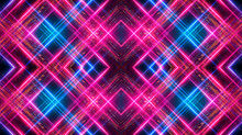Dark Abstract Futuristic Background. Neon Lines, Glow. Neon Lines, Shapes. Pink And Blue Glow. 
