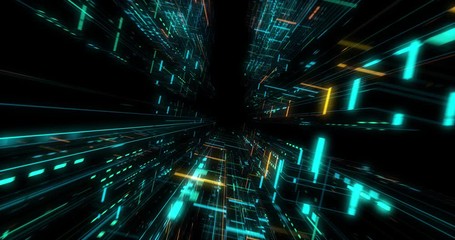 Canvas Print - quantum computer environment with digital technology, processing unit of an advanced artificial inte