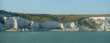 View At White Cliffs Of Dover, Grass, Trees And Rocks