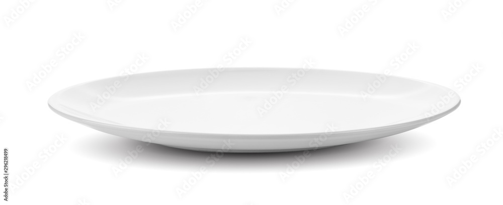 white plate isolated on white background - obrazy, fototapety, plakaty 