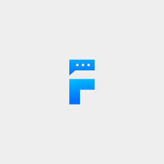 Letter F Chat Logo Template Vector Design