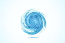 Logo Blue Spiral Waves Ocean Beach Swirl Vector Web Image Template