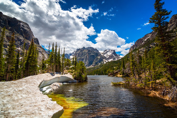 Wall Mural - Loch Vale Lake in the Rocky Mountain National Park, Colorado