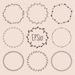 Cute round and oval shaped frames decorative design elements. Vector eps10.