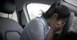 woman feel depressed in car