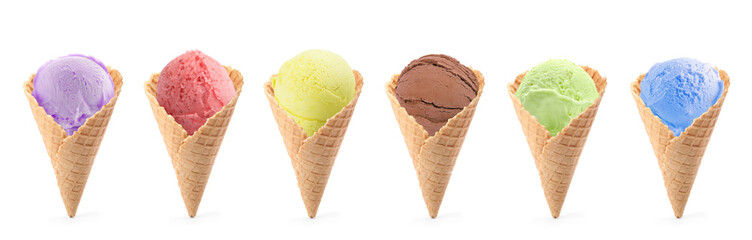 Scoop of delicious ice cream on white background