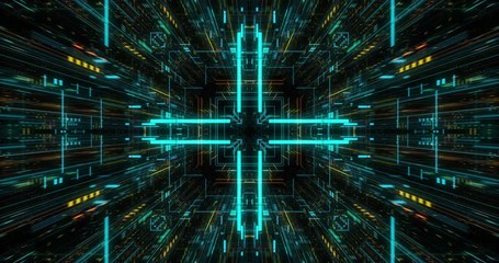 Wall Mural - ai artificial intelligence and ml machine learning abstract concept, cpu gpu computing core with inf