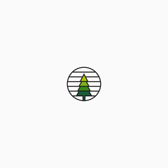 Wall Mural - Pine Tree Logo Icon Design Template Vector Illustration