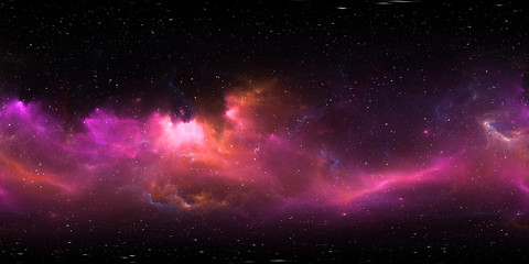 Wall Mural - space background with nebula and stars. environment 360 hdri map. equirectangular projection, spheri