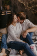 © Fototocam - Romantic couple in love feeling happiness about their romance spending christmas eve together- Image