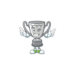 Wall Mural - Wink silver trophy with cartoon character shape.