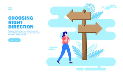 confused person choosing direction path