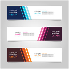 Wall Mural - vector abstract banner design web template set of 3. abstract geometric background used for letterhe