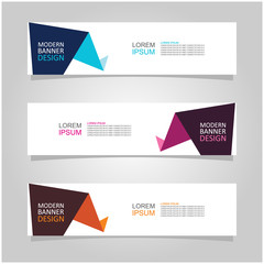 Wall Mural - vector abstract banner design web template set of 3. abstract geometric background used for letterhe