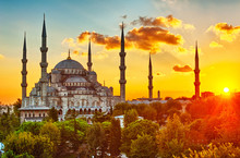 Blue Mosque At Sunset
