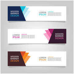 Wall Mural - vector abstract banner design web template set of 3. abstract geometric background used for letterhe