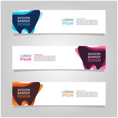 Wall Mural - vector abstract banner design web template set of 3. abstract geometric background used for letterhe