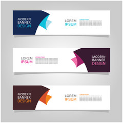 Wall Mural - vector abstract banner design web template set of 3. abstract geometric background used for letterhe