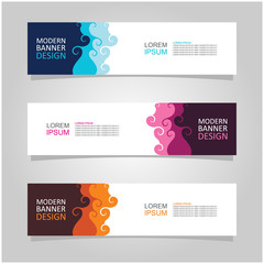 Wall Mural - vector abstract banner design web template set of 3. abstract geometric background used for letterhe