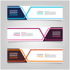 Wall Mural - vector abstract banner design web template set of 3. abstract geometric background used for letterhe