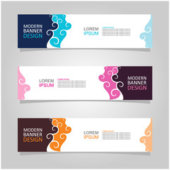 Wall Mural - vector abstract banner design web template set of 3. abstract geometric background used for letterhe