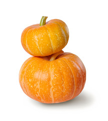 Wall Mural - A stack of pumpkins isolated on white background.