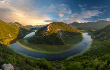 Famous Bend Of The Rijeka Crnojevica River Flowing Into Lake Skadar In Montenegro