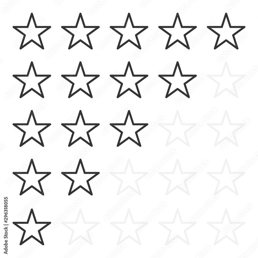 Five star rating. Isolated badges for website or app - stock ...