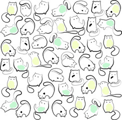 cat pattern vector figure design art