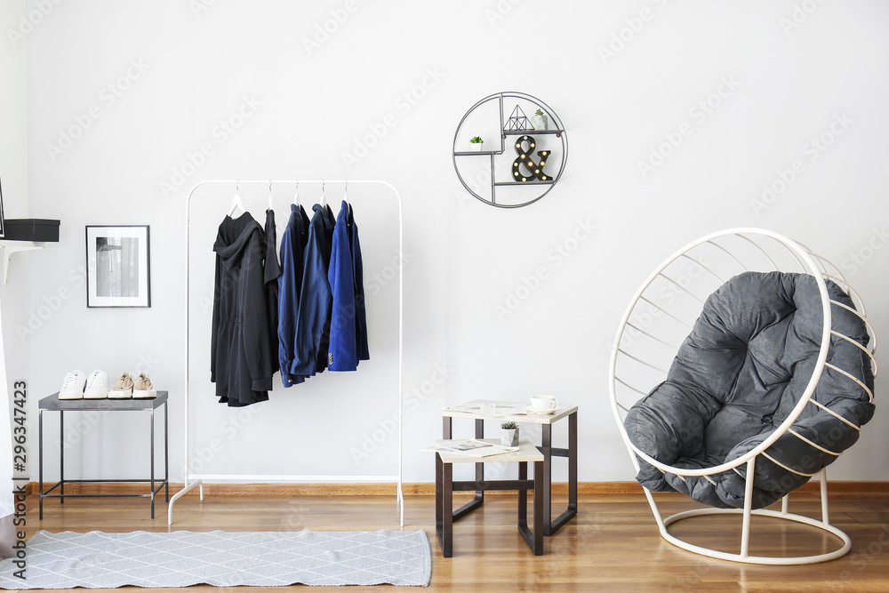 Stylish interior of modern dressing room