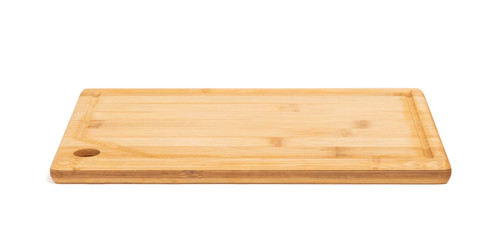 Wall Mural - bamboo cutting board isolated on white background with clipping path