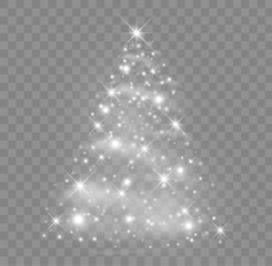 Aufkleber - Shiny Christmas tree vector illustration 