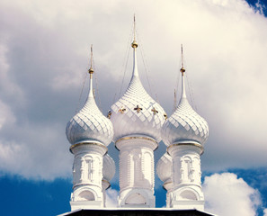 Orthodox church with white domes