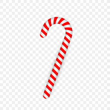 Traditional Christmas Candy Cane. Vector Stock Illustration.