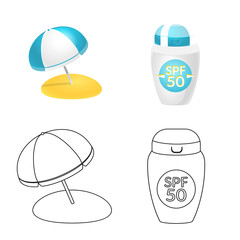 Wall Mural - Isolated object of equipment and swimming logo. Collection of equipment and activity vector icon for stock.