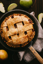 Overhead View Of Sugar Coated Apple Pie Crust