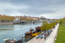 Rhone River In Lyon, France