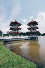 View Of Twin Pagodas In Chinese Garden