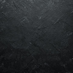 Wall Mural - Black stone background. Top view. Free copy space.