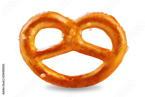 Fotomural Pretzel with salt on a white isolated background