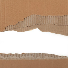 Corrugated cardboard torn edges