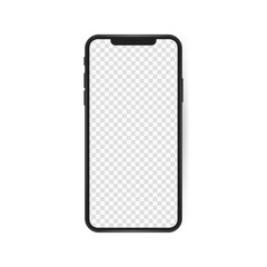 Smartphone blank screen, phone mockup. New pone model. Template for infographics or presentation UI design interface