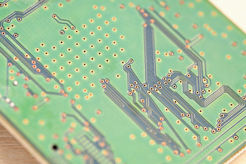 Wall Mural - Connections on the back of the printed circuit board.