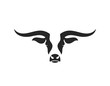 Texas longhorn bull. Logo. Isolated bull head on white background