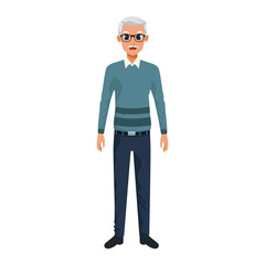 old man standing cartoon icon