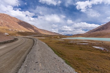 Wall Mural - Kyrgyzstan gorges.Sky blue. Mountain valley. Panoramic view. Park, outdoor.