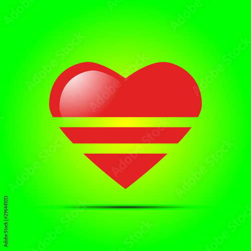 Heart in modern style with gradient isolated on background