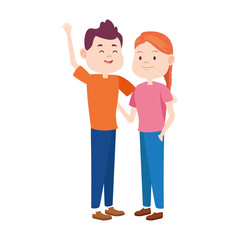 Wall Mural - cartoon teen couple icon, flat design