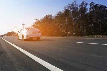 Wall Mural - Cars driving on high way road transportation